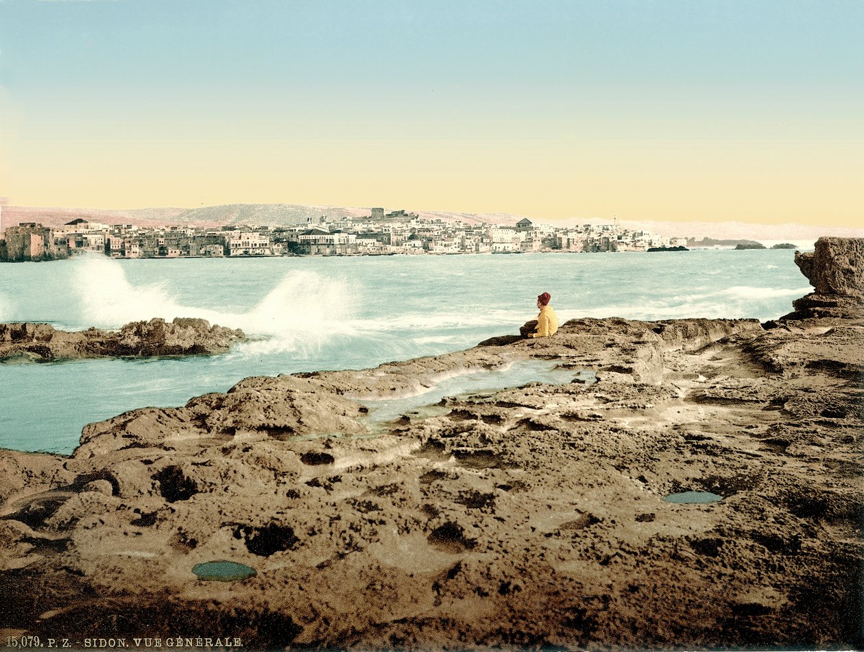 Vista de Sidon, c.1880-1900 (photochrom) de Swiss Photographer