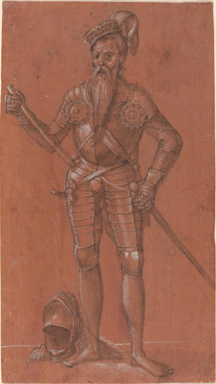 Um homem de armadura de Swiss 16th Century