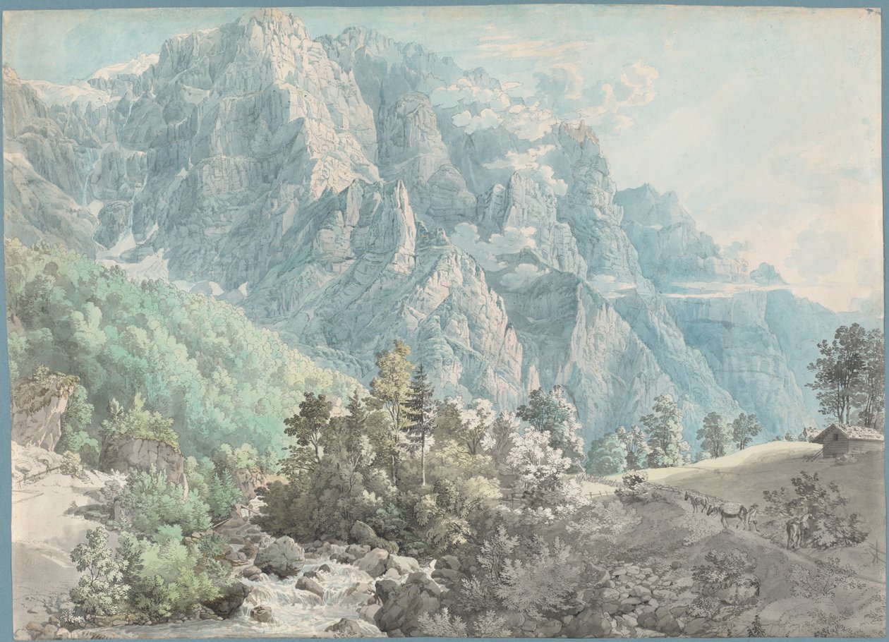 O Maciço de Glärnisch na Suíça de Swiss 18th Century