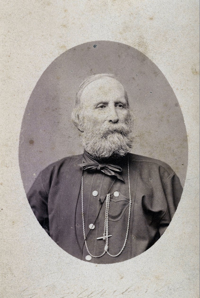 Giuseppe Garibaldi (1807-1882), político italiano. Por volta de 1875. Fotografia da oficina de Lacomée e Lacroix. Genebra. de Swiss Photographer