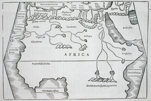 África, de "Polyhistor, rerum toto orbe memorabilium..." de Caius Julius Solinus, publicado Basileia 1543 (xilogravura) de Swiss School