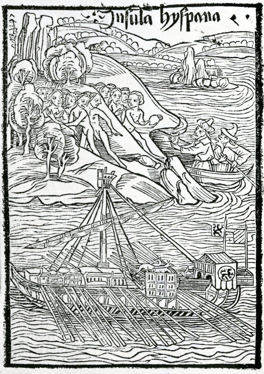 Chegada da Caravela de Colombo à Ilha de Hispaniola de Swiss School