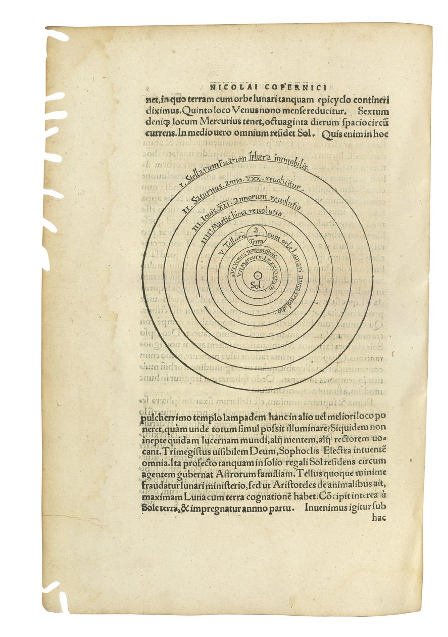 "On the Revolutions celestial orbs" de Nicholas Copernicus e "The History of the revolutions of Nicholas Copernicus first story" de John Rheticus, duas obras em um volume, Basel 1566-67 de Swiss School