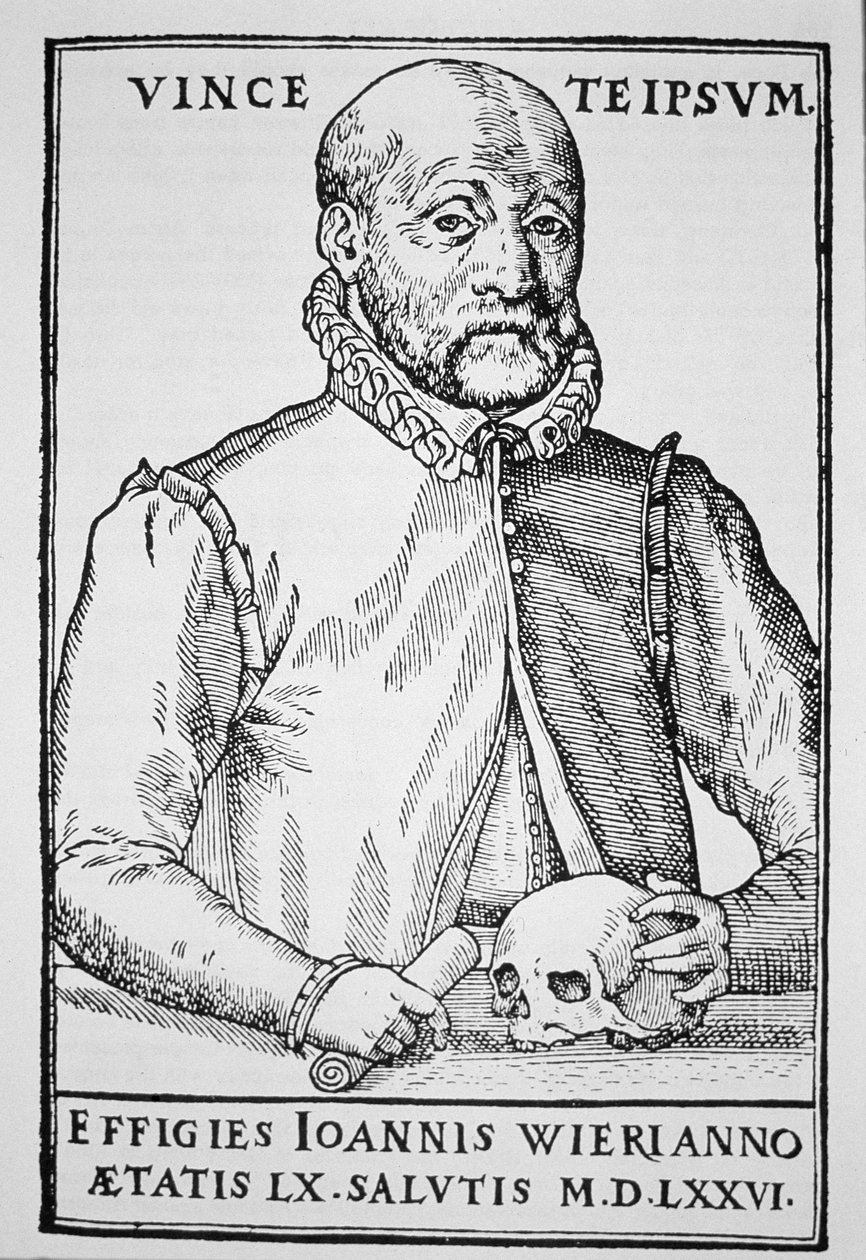 John Wier (1516-88) cópia de uma ilustração de De Lamiis Liber, Basiléia 1577, usada em uma História da Magia, publicada no final do século XIX de Swiss School