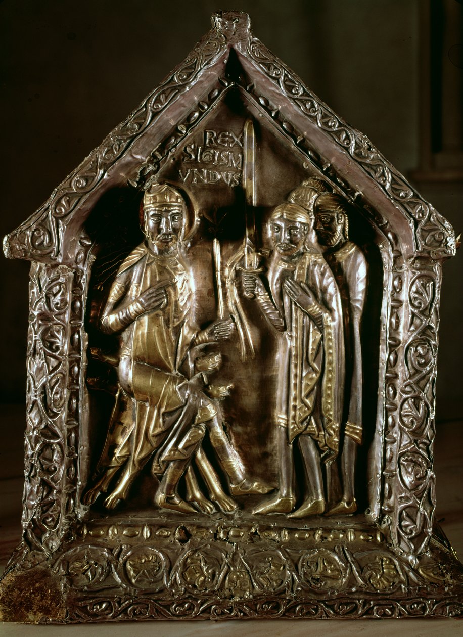 Relicário peito dos filhos de São Sigismundo, do século XII ao XIII (ouro e prata) de Swiss School