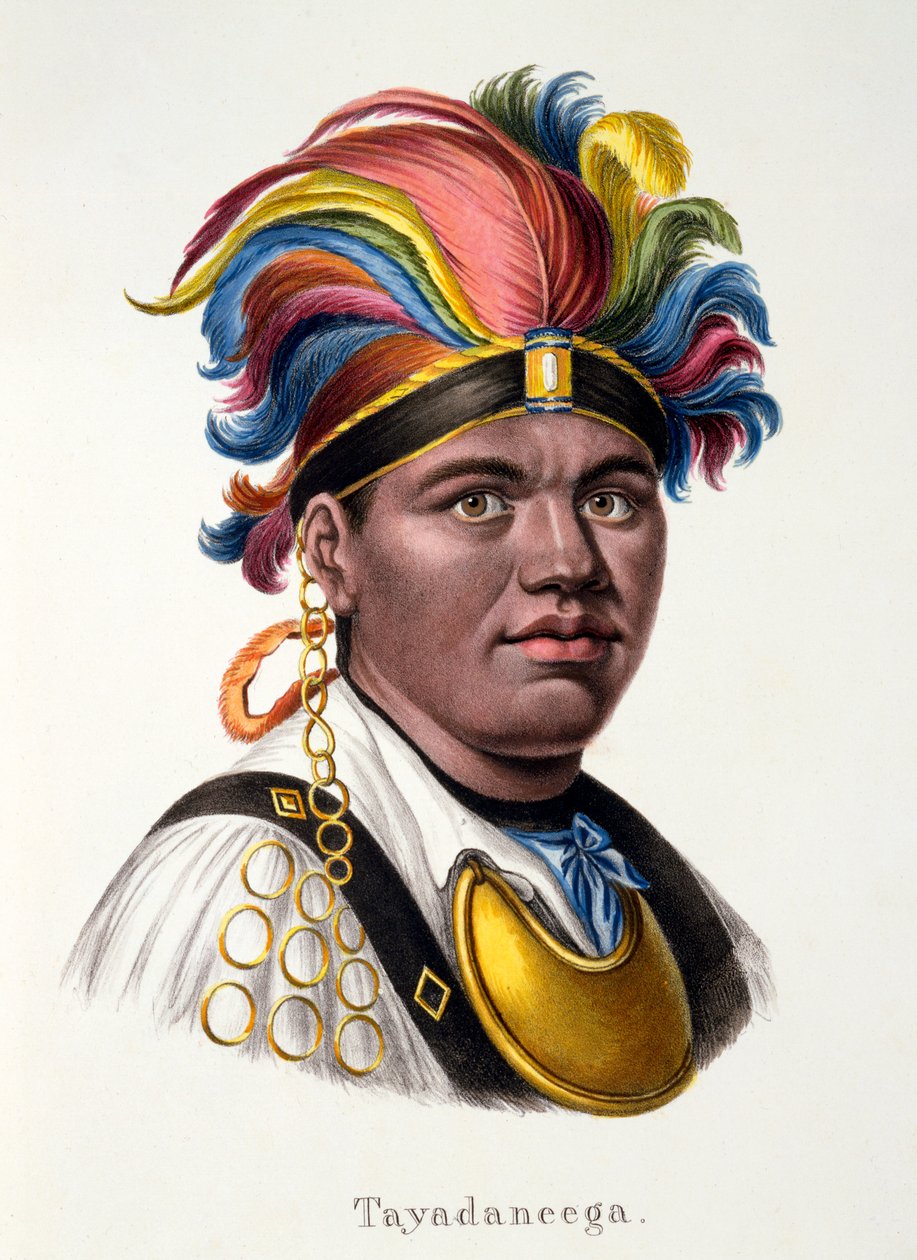 Tayadaneega: Chefe de uma das Ilhas do Pacífico, do Estudo Etnológico de Vários Tipos Raciais de Vários Continentes, por CI Brodtmann, 1824 de Swiss School