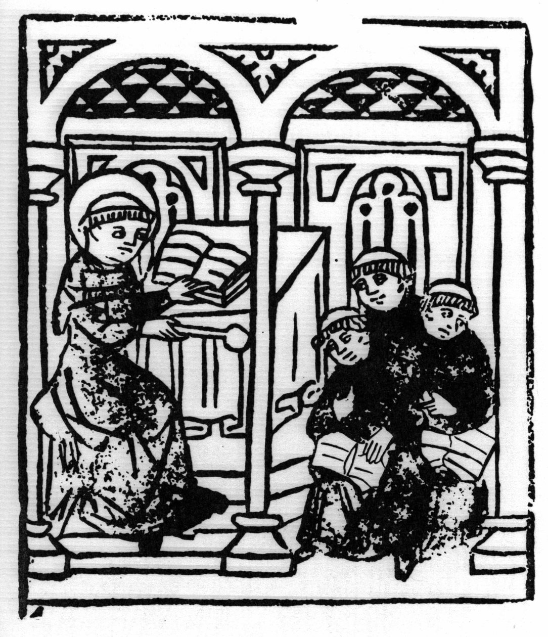 A lenda de Saint Brendan (Brandan), heróis e santo irlandês do século VI. O santo faz a história das maravilhas do mar aos seus confrades do mosteiro. Gravação de "Die Wunderbare Meerfahrt des Hl. Brandan." Bale de Swiss School