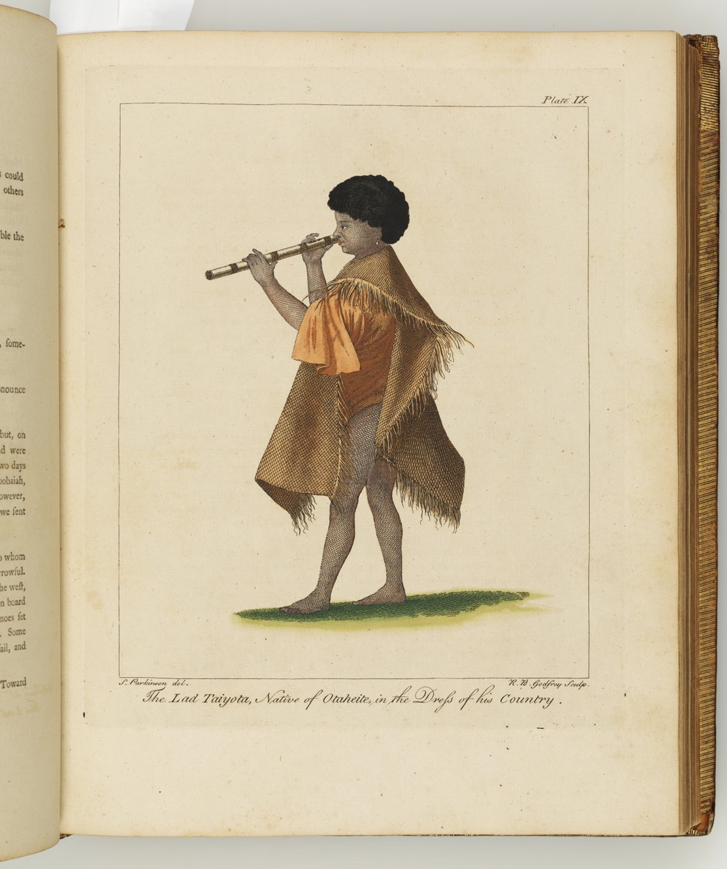 Ilustração de um diário de uma viagem para os mares do Sul: em seu navio Majestys, o Endeavour, 1794 (gravura colorida à mão) de Sydney