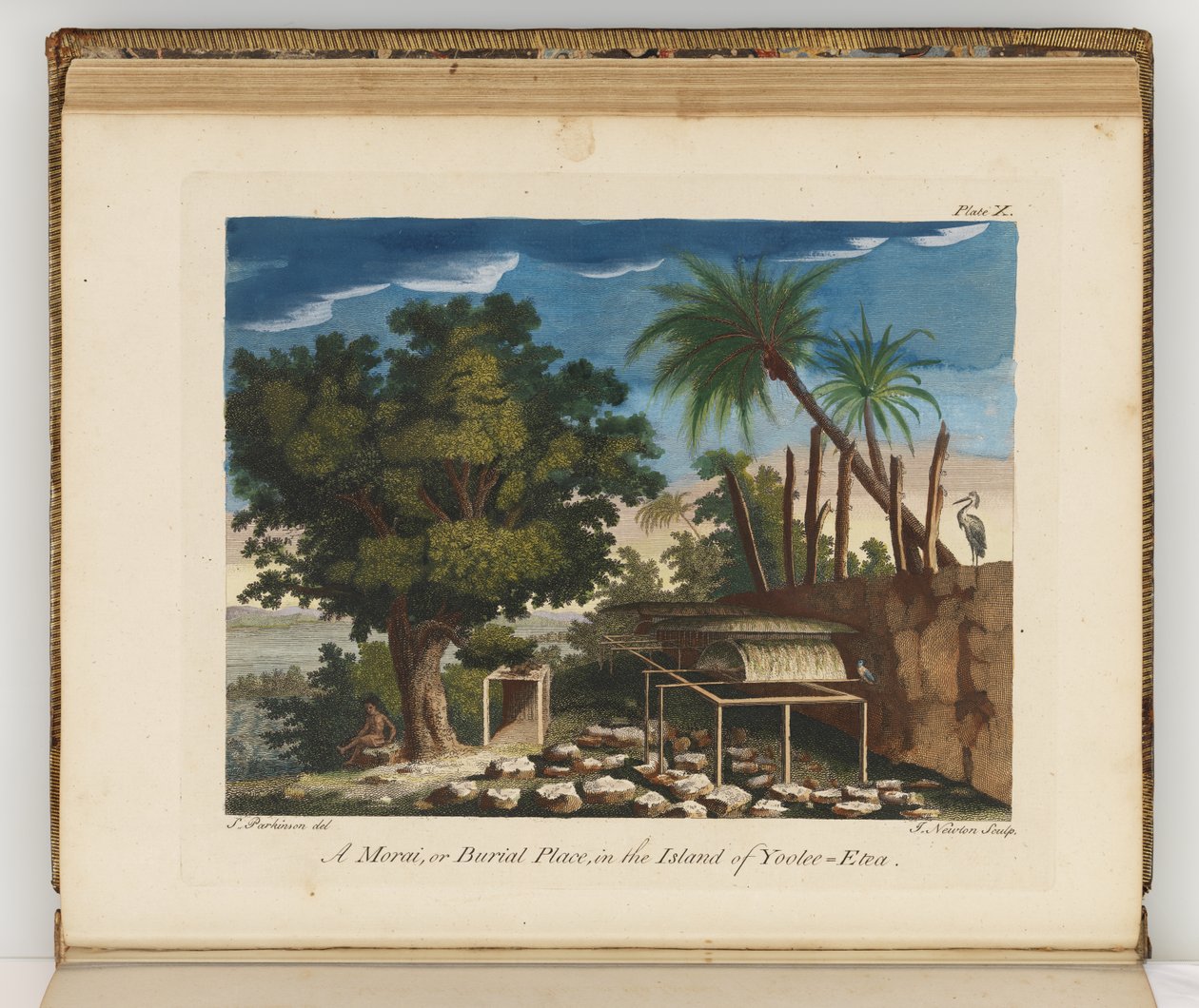 Ilustração de um diário de uma viagem para os mares do Sul: em seu navio Majestys, o Endeavour, 1794 (gravura colorida à mão) de Sydney