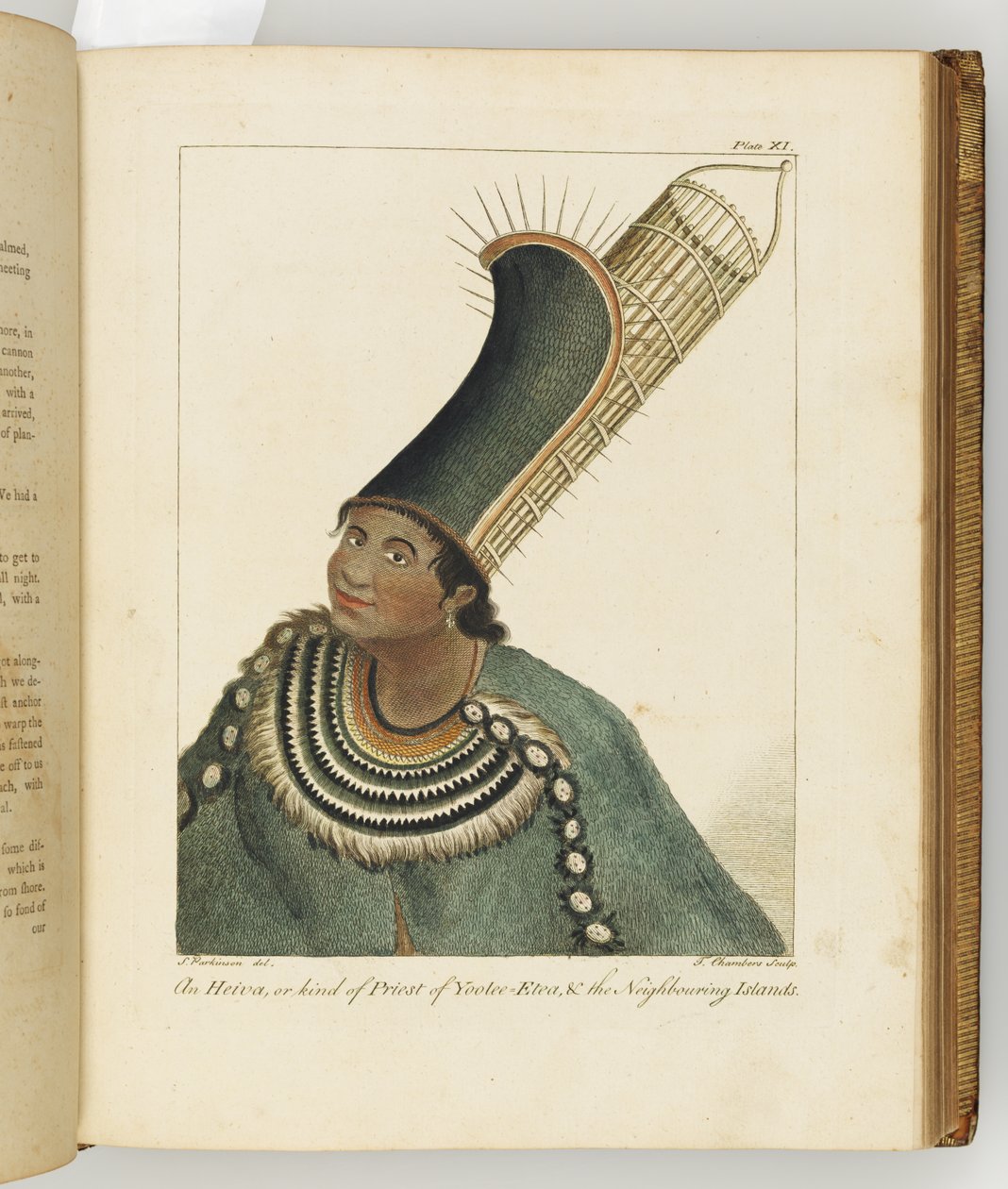 Ilustração de um diário de uma viagem para os mares do Sul: em seu navio Majestys, o Endeavour, 1794 (gravura colorida à mão) de Sydney
