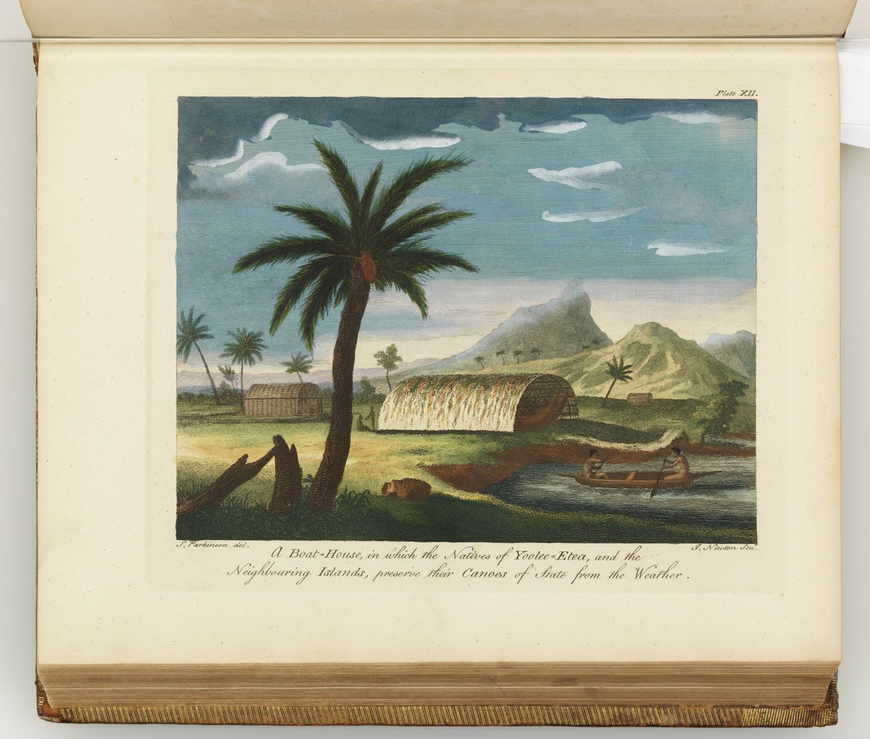 Ilustração de um diário de uma viagem para os mares do Sul: em seu navio Majestys, o Endeavour, 1794 (gravura colorida à mão) de Sydney