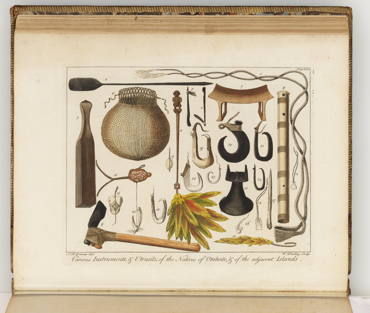 Ilustração de um diário de uma viagem para os mares do Sul: em seu navio Majestys, o Endeavour, 1794 (gravura colorida à mão) de Sydney