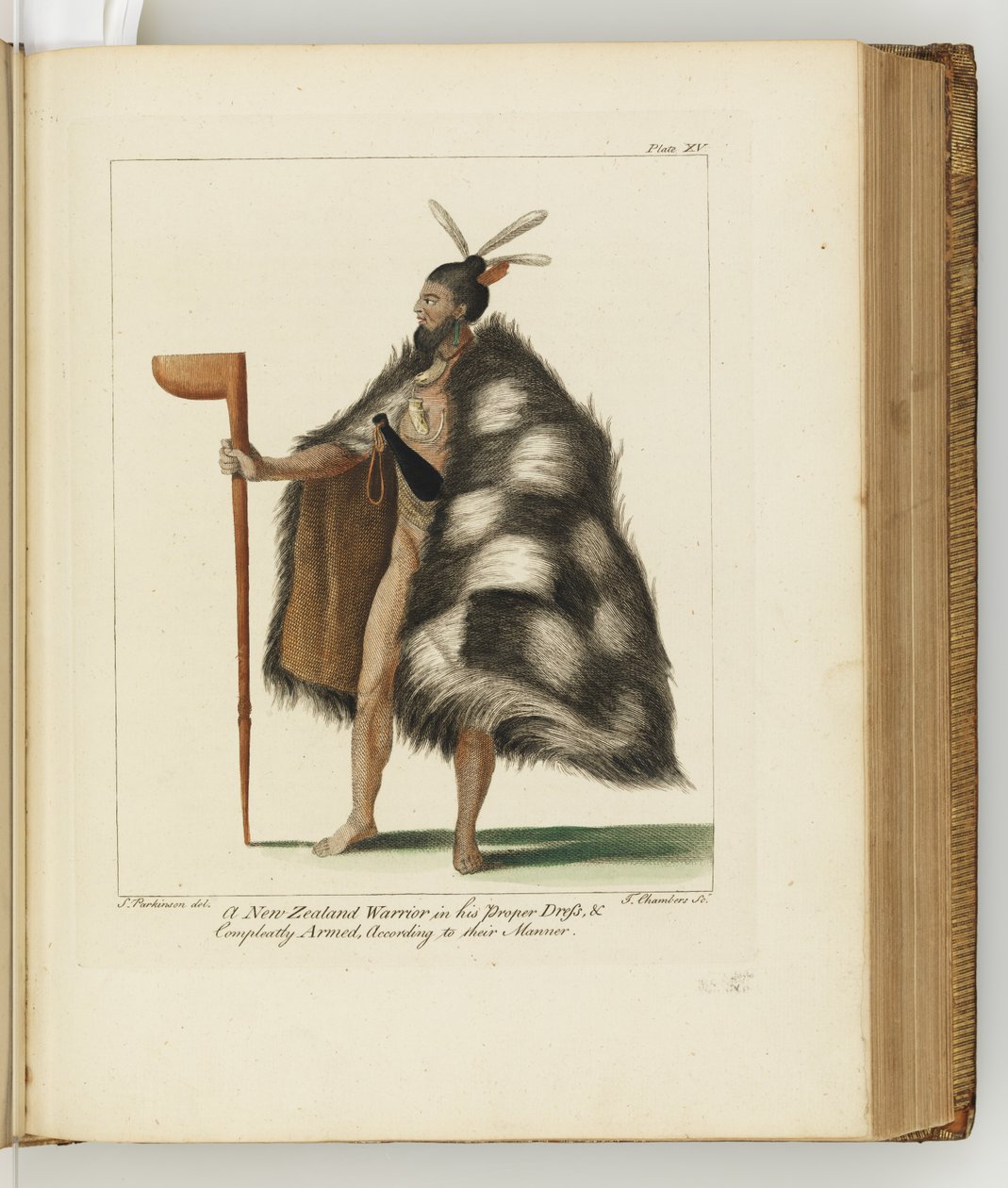 Ilustração de um diário de uma viagem para os mares do Sul: em seu navio Majestys, o Endeavour, 1794 (gravura colorida à mão) de Sydney