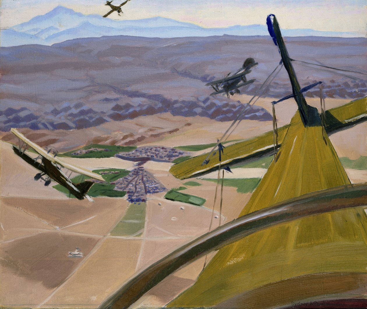 Sobre as colinas do Curdistão: voando sobre Kirkuk, 1919 de Sydney Carline