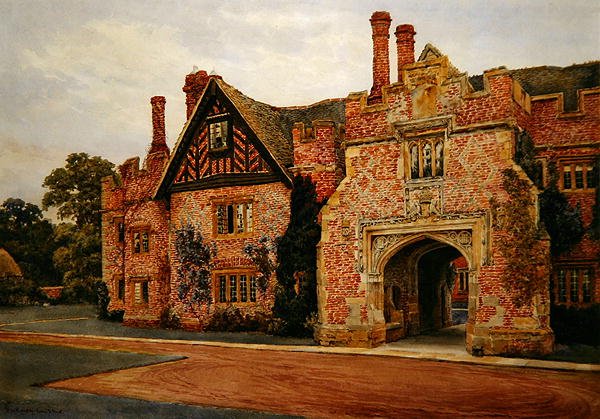 Compton Wynyates, Warwickshire (aguarela sobre papel) de Sydney Currie