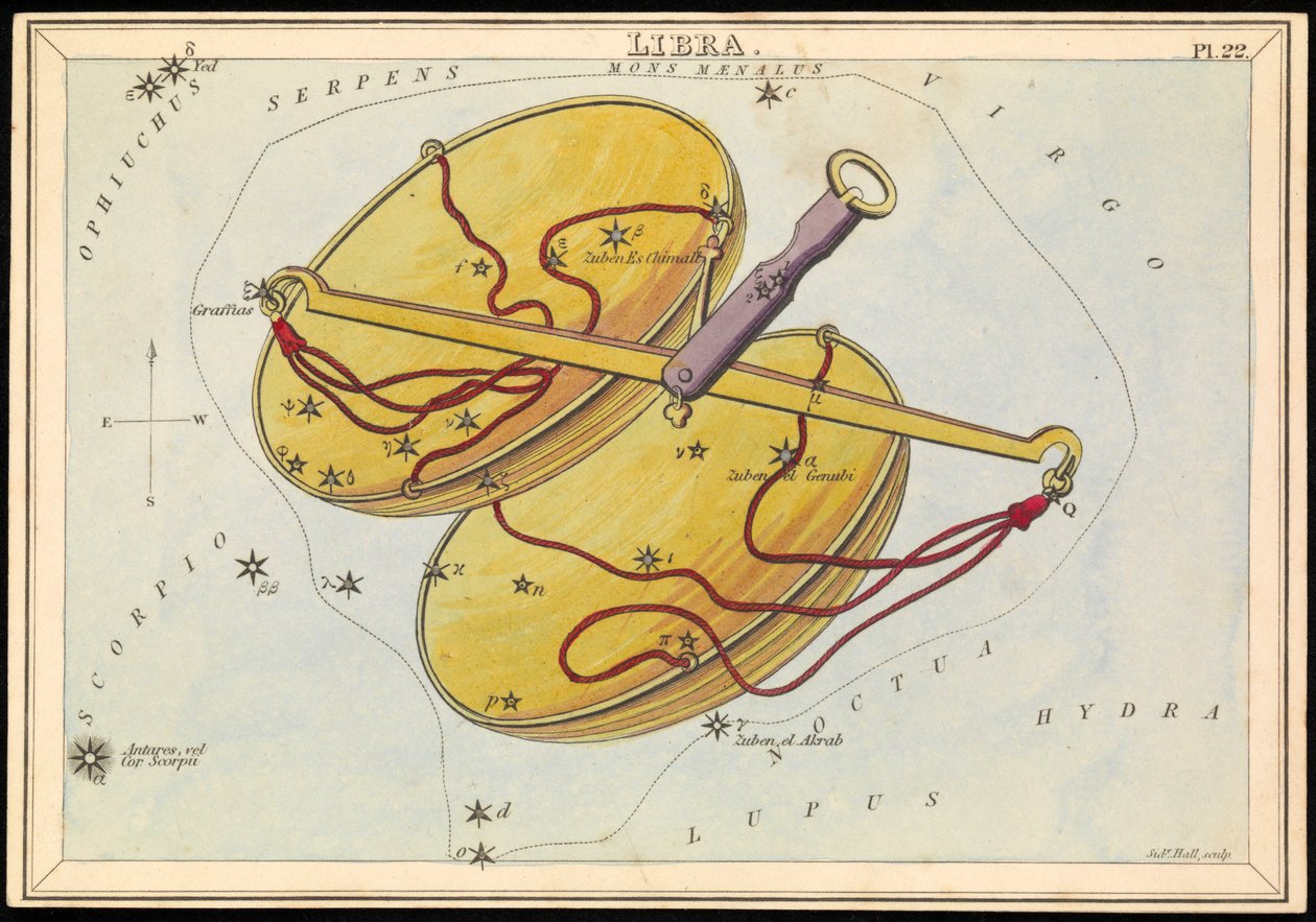 Libra, c.1825 (cartão, papel, tecido) de Sydney Hall