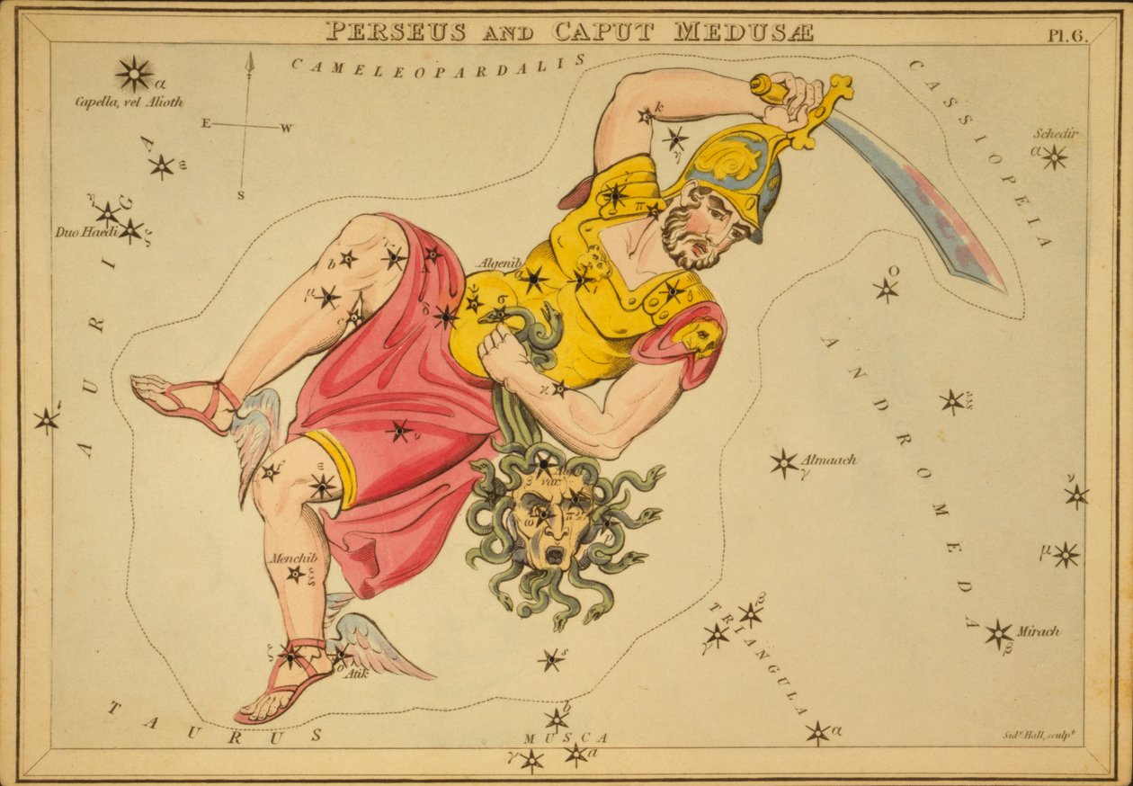 Perseu e Caput Medusa, ilustração de 