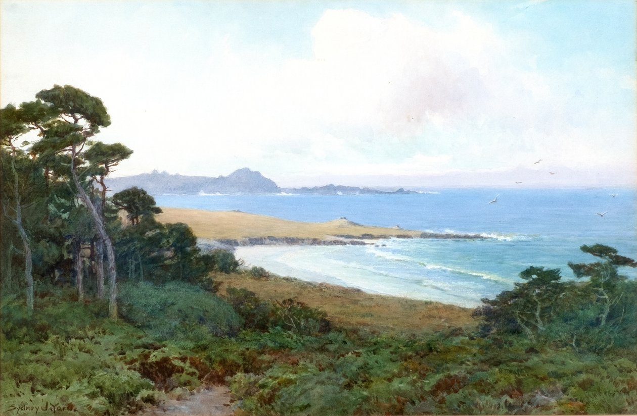 Vista da baía de Monterey (aguarela) de Sydney Yard