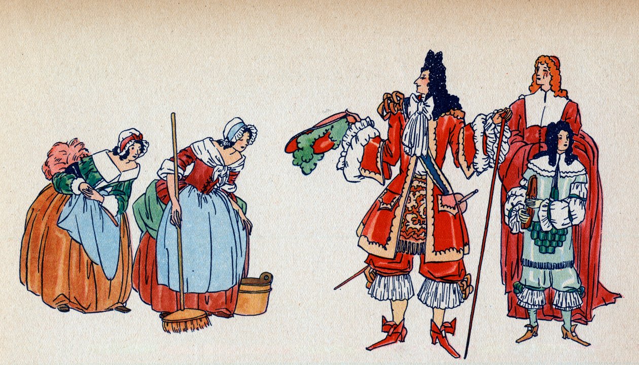 A polidez de Luís XIV - Ilustração de Sylvain Sauvage (1888-1948) para o livro “Luís XIV” de Frantz Funck-Brentano (1862-1947) de 1938 - Atenção! O uso deste trabalho pode estar sujeito a um terceiro de Sylvain Sauvage