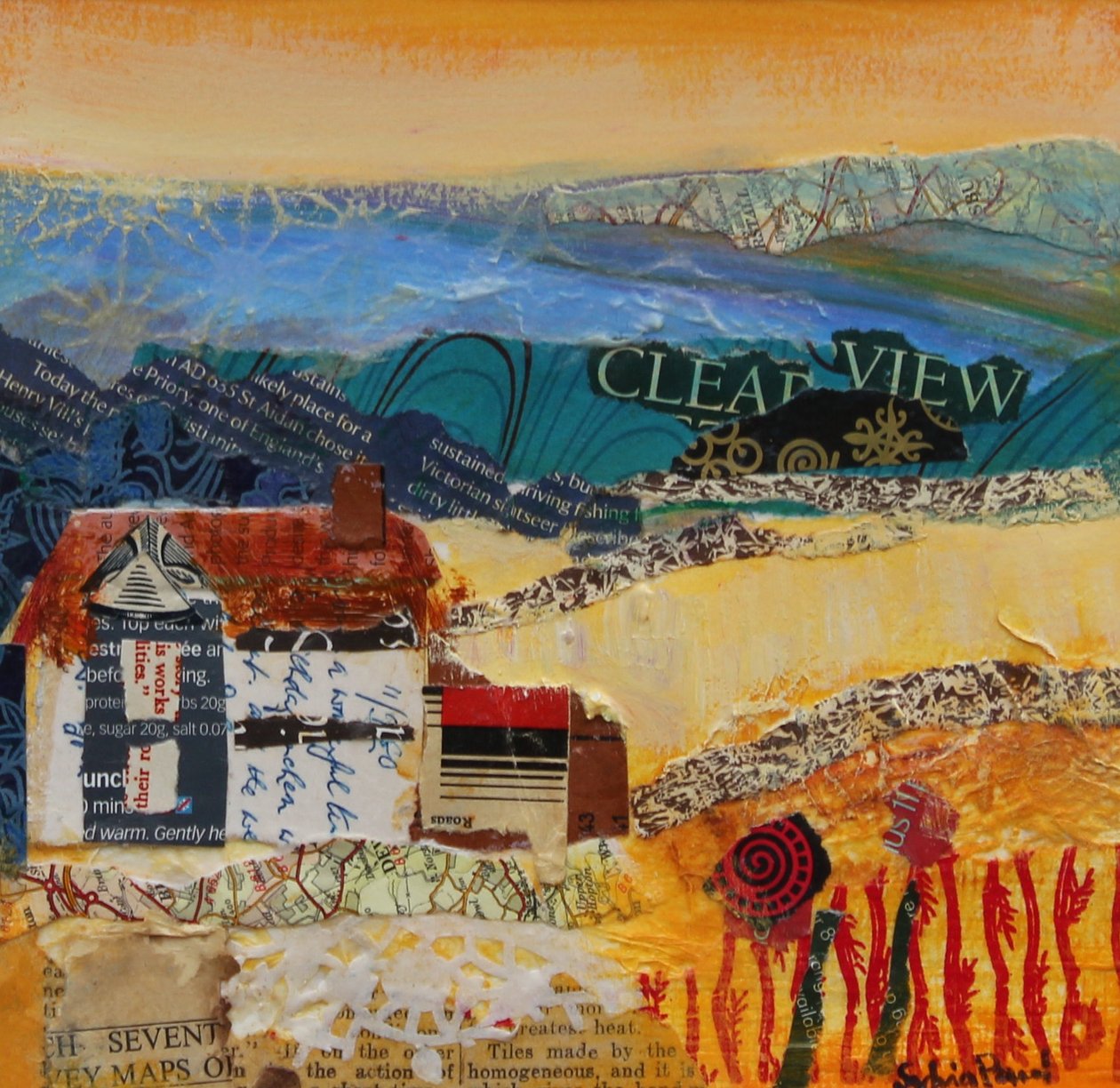 A Clear View 2013, colagem de acrílico de Sylvia Paul