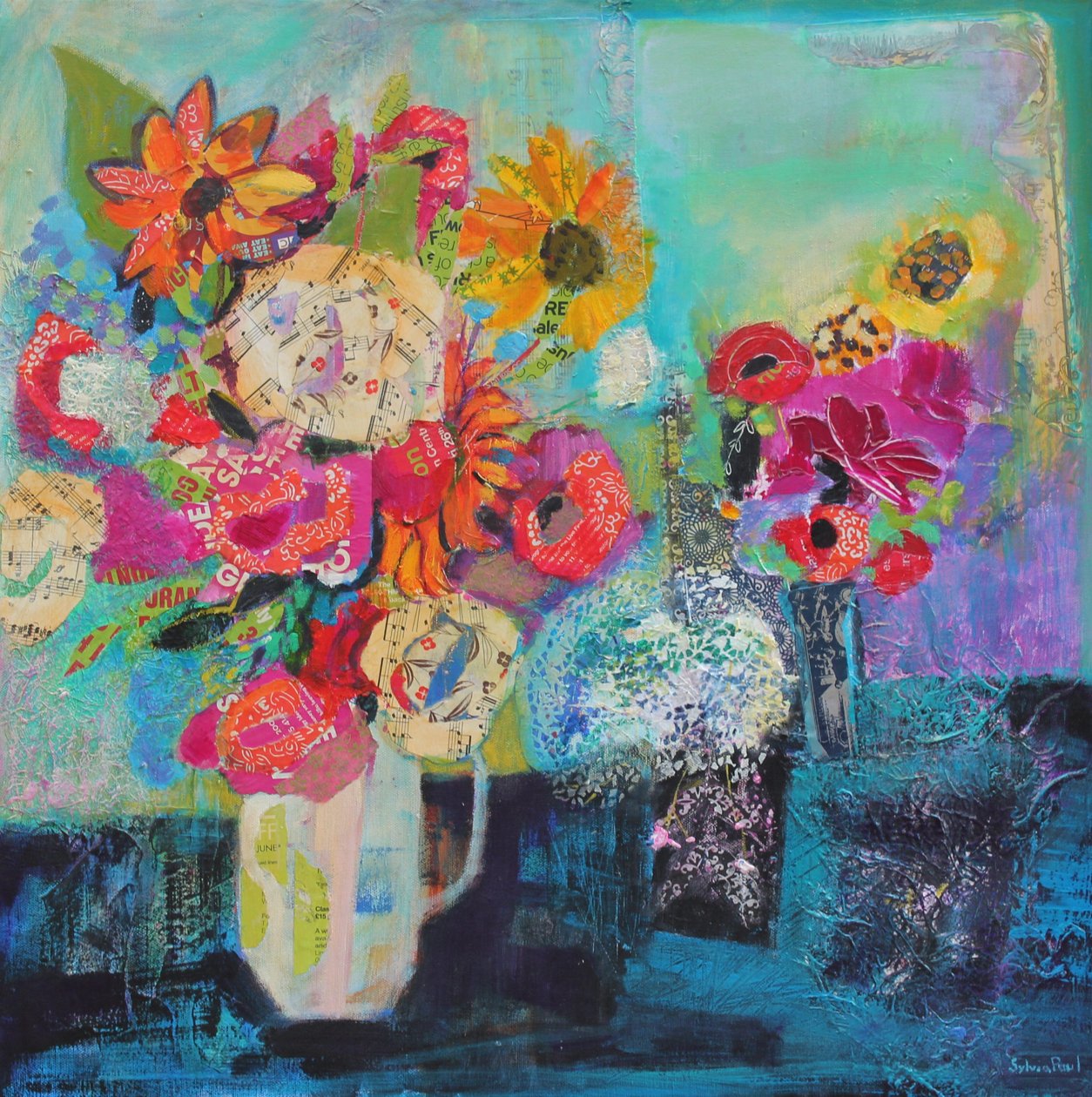 Traga-me Sunshine 2013 acrylicpaper collage de Sylvia Paul