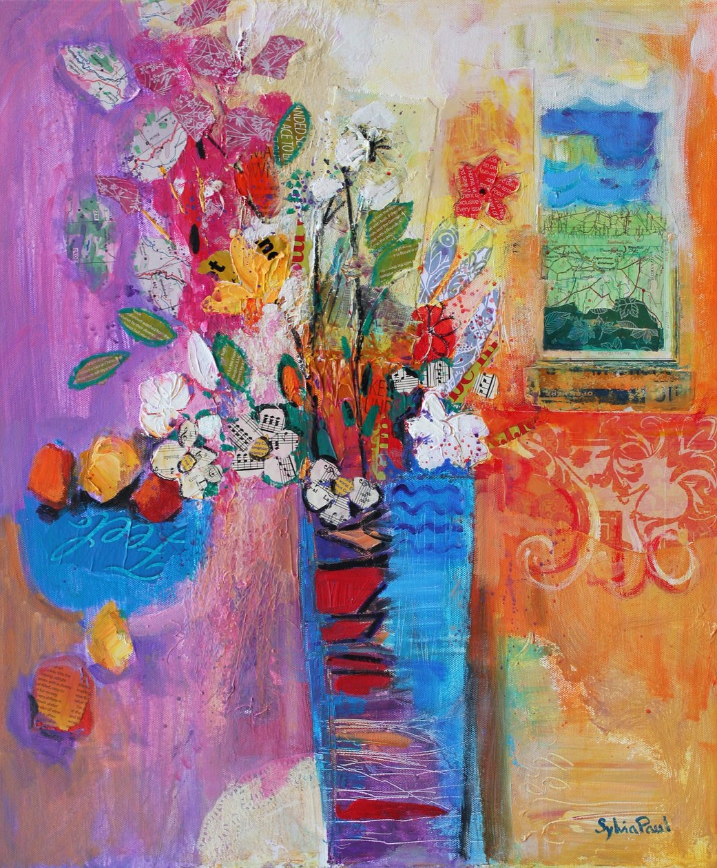Traga o Outside In, 2014, colagem de acrílico de Sylvia Paul
