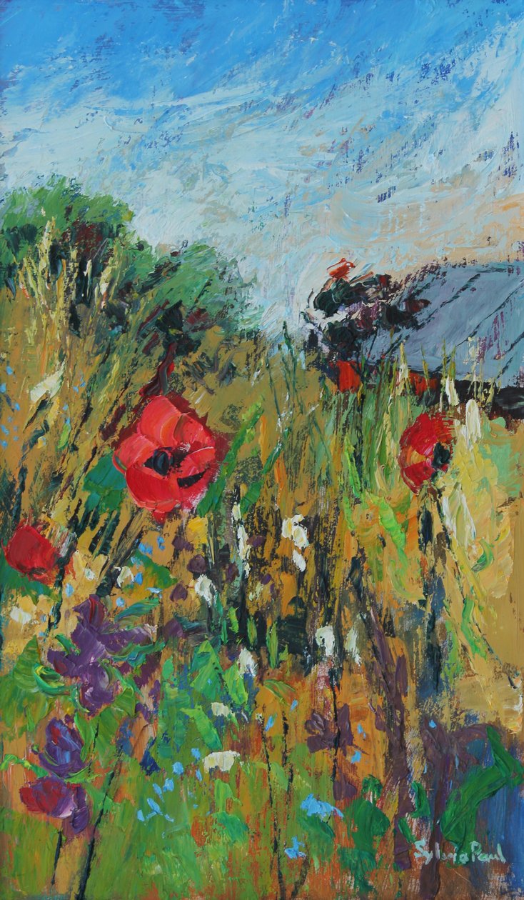 Meadow Flowers, 2012, óleo a bordo de Sylvia Paul