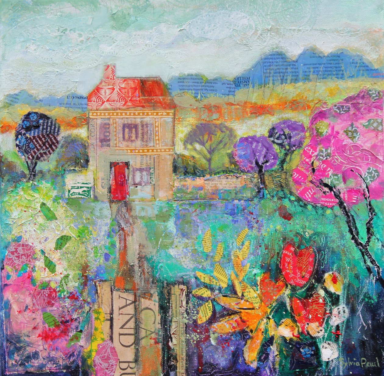 Coloque no país, 2014, colagem de acrílico de Sylvia Paul