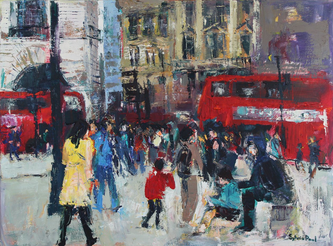 Pessoas de Londres, 2024 (acrílico) de Sylvia Paul