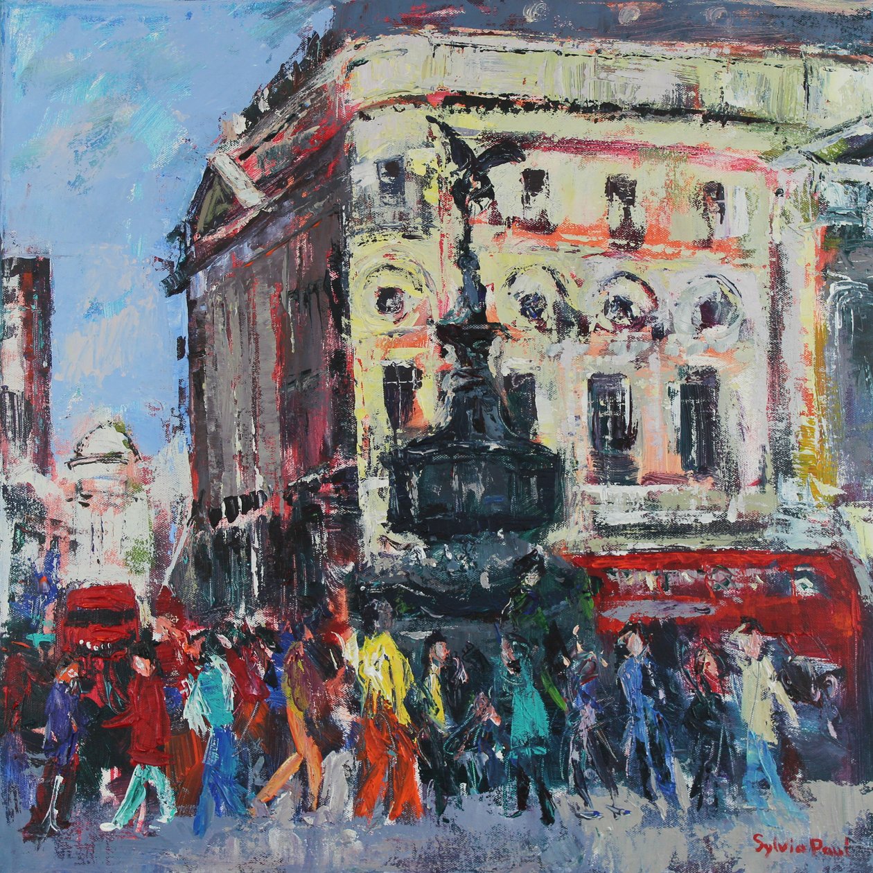 Piccadilly People, 2024 (acrílico) de Sylvia Paul