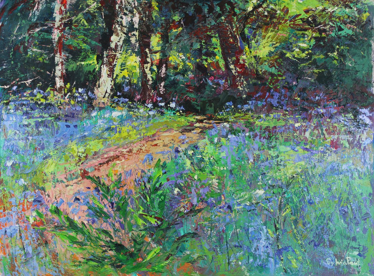 Passeio na floresta, 2021 (óleo sobre tela) de Sylvia Paul