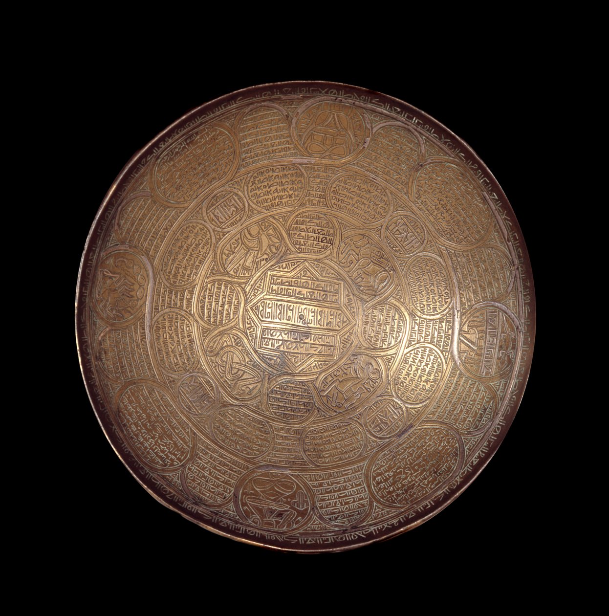 Arte oriental: decoração de tigelas de cobre e prata. Século XIII ou XIV. Da Síria. Paris, Museu do Louvre. de Syrian School