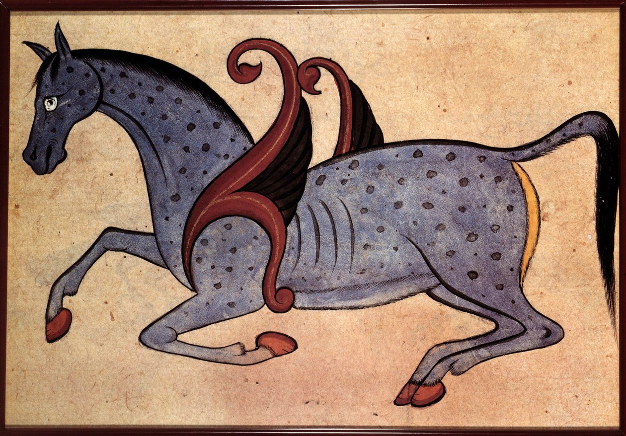 Arte Síria: asa de cavalo identifica como Salsaiel (manuscrito cosmológico) de Syrian Syrian