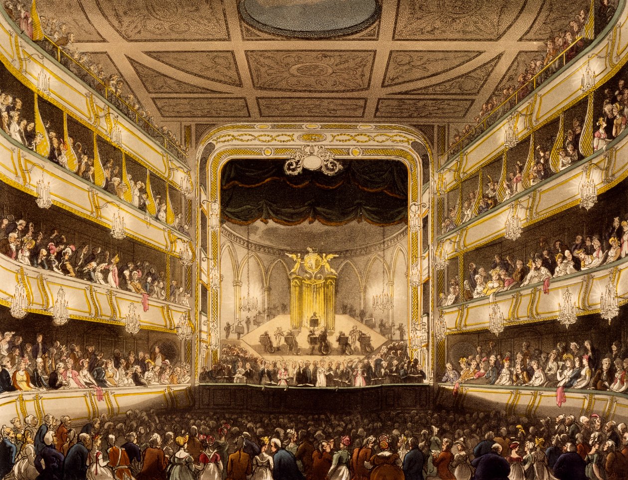 Covent Garden Theatre, de "Microcosm of London", de R. Ackermann, 1808 de Pugin and Rowlandson