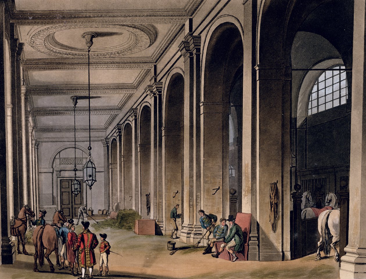 Kings Mews, Charing Cross de "Microcosmo de Londres" de Ackermann de Pugin and Rowlandson