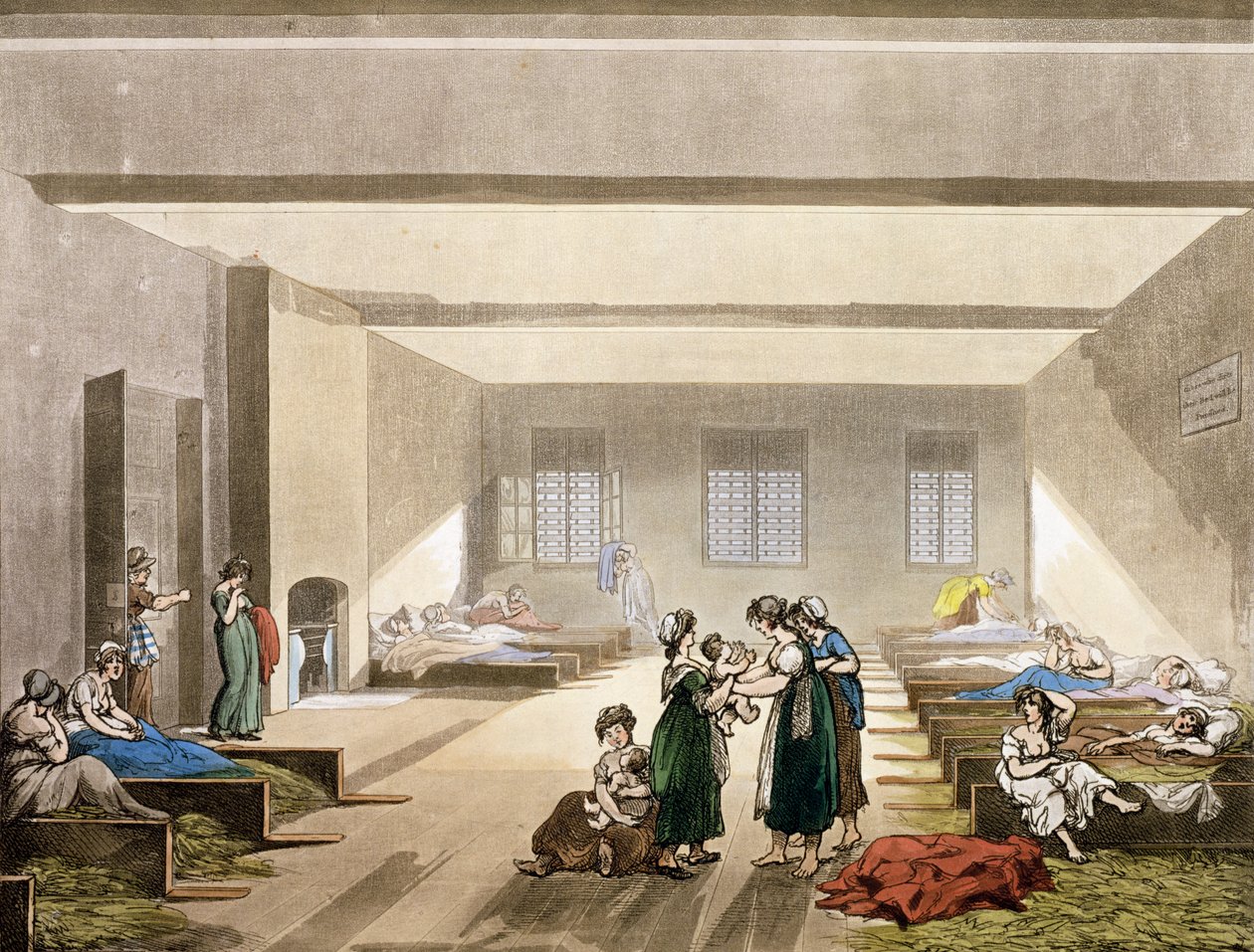 Pass-Room, Bridewell, do Microcosmo de Londres de Ackermann de Pugin and Rowlandson