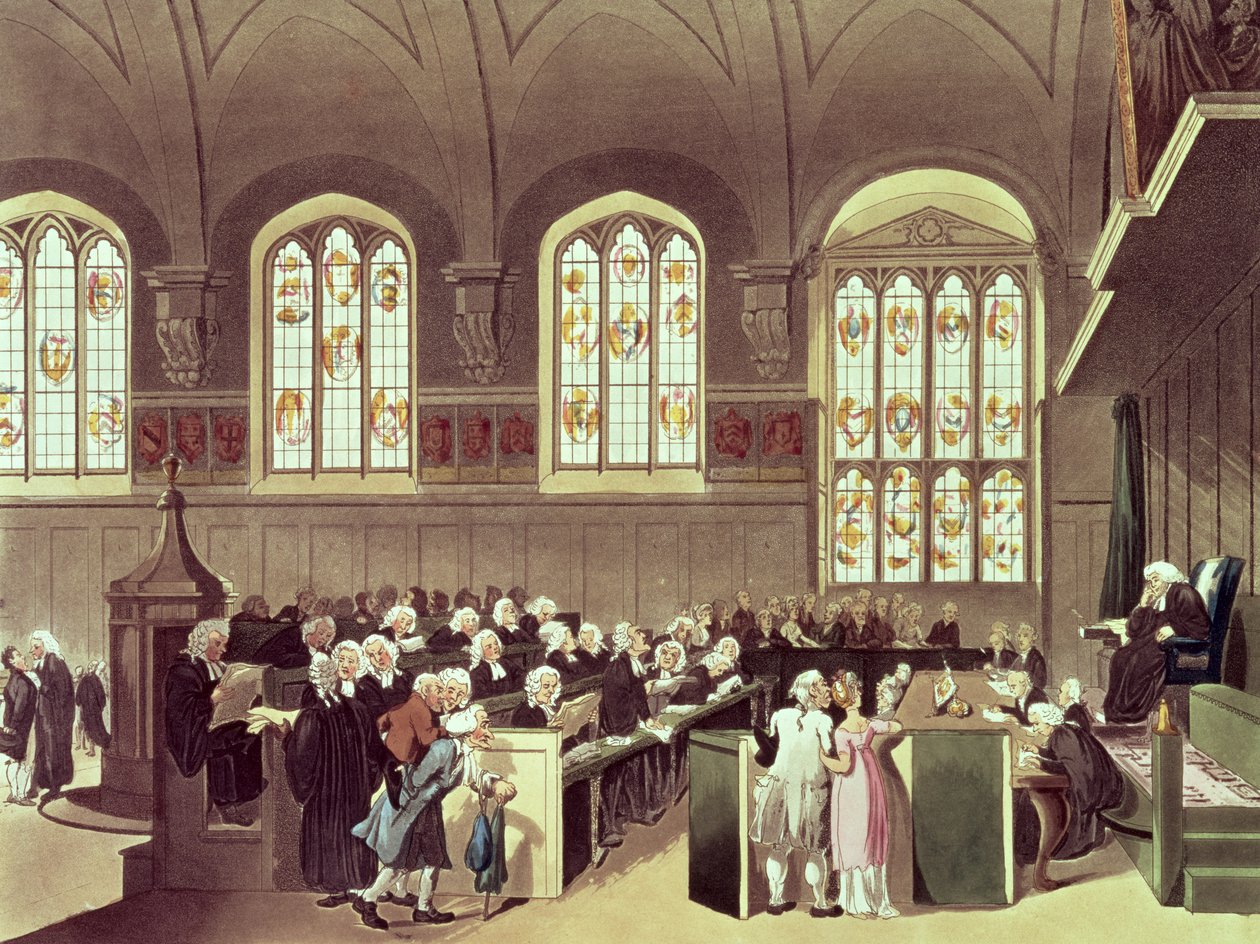 O Tribunal de Chancelaria, Lincoln&39;s Inn Fields, 1808 de "Microcosmo de Londres" de Ackermann de Pugin and Rowlandson
