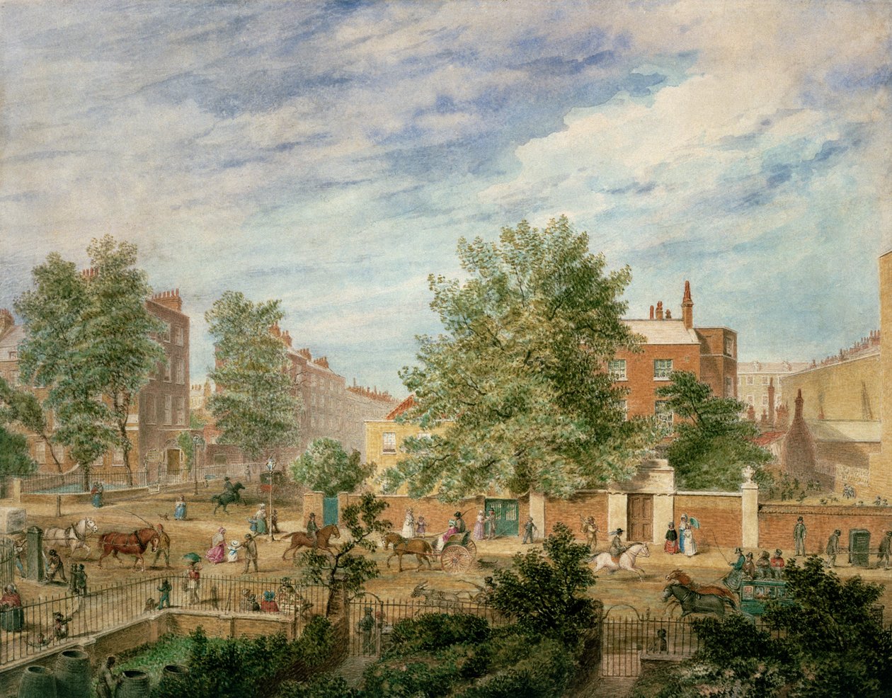 Marylebone Road no entroncamento com Lisson Grove Mostrando a Escola Filológica no verão de 1849 de T. Paul Fisher