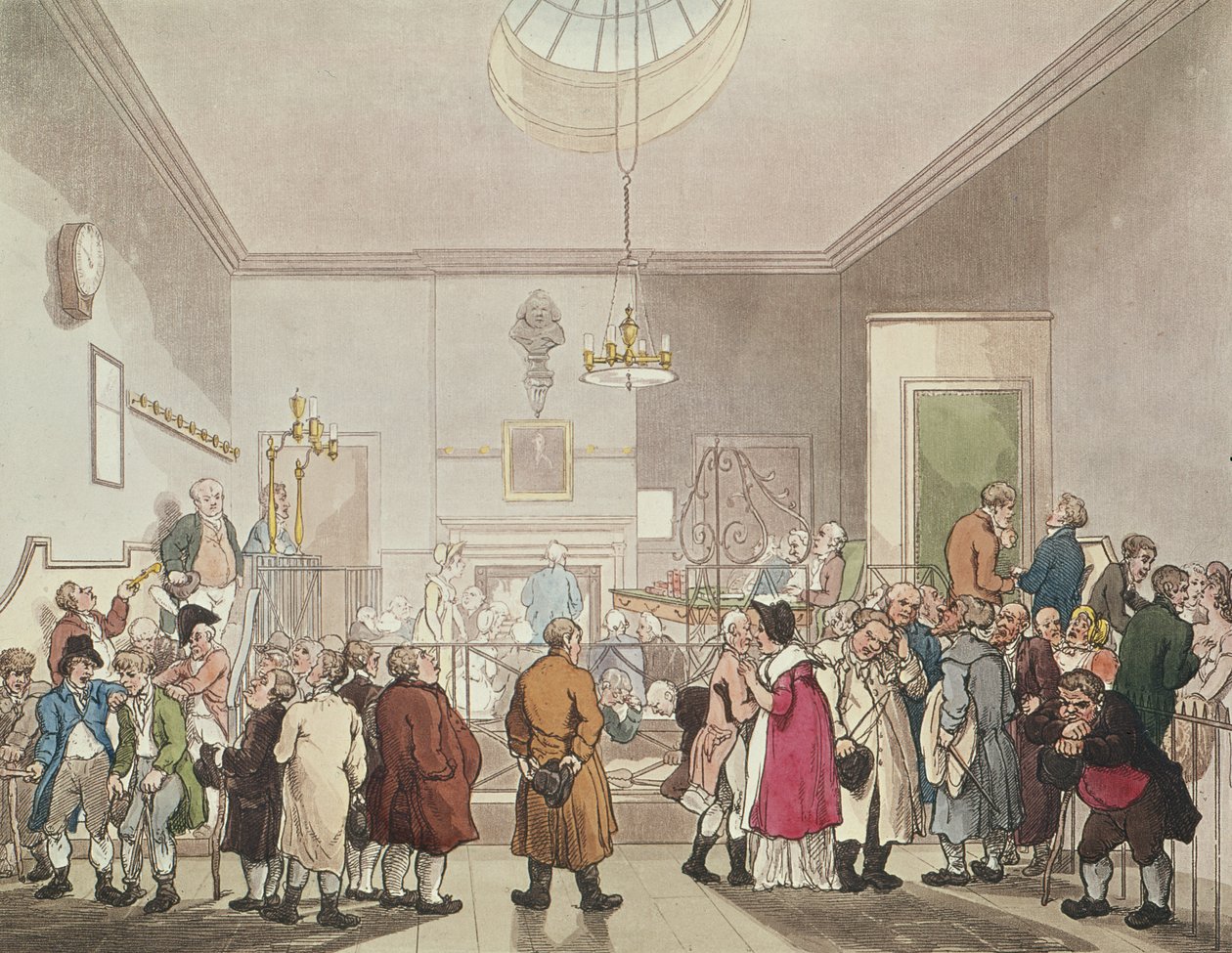The Betting Post, final do século XVIII (aquatinta) de T. and Pugin Rowlandson