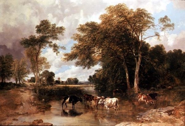 Paisagem arborizada do rio de T.S. and Lee F.R. Cooper