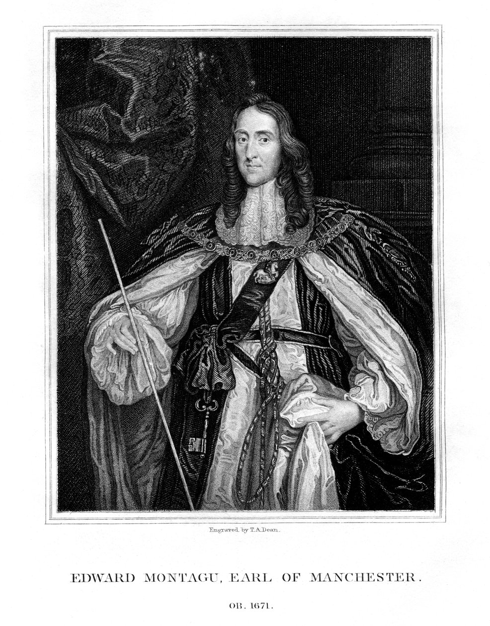 Edward Montagu, 2º Conde de Manchester, soldado inglês, 1828. de T. A. Dean
