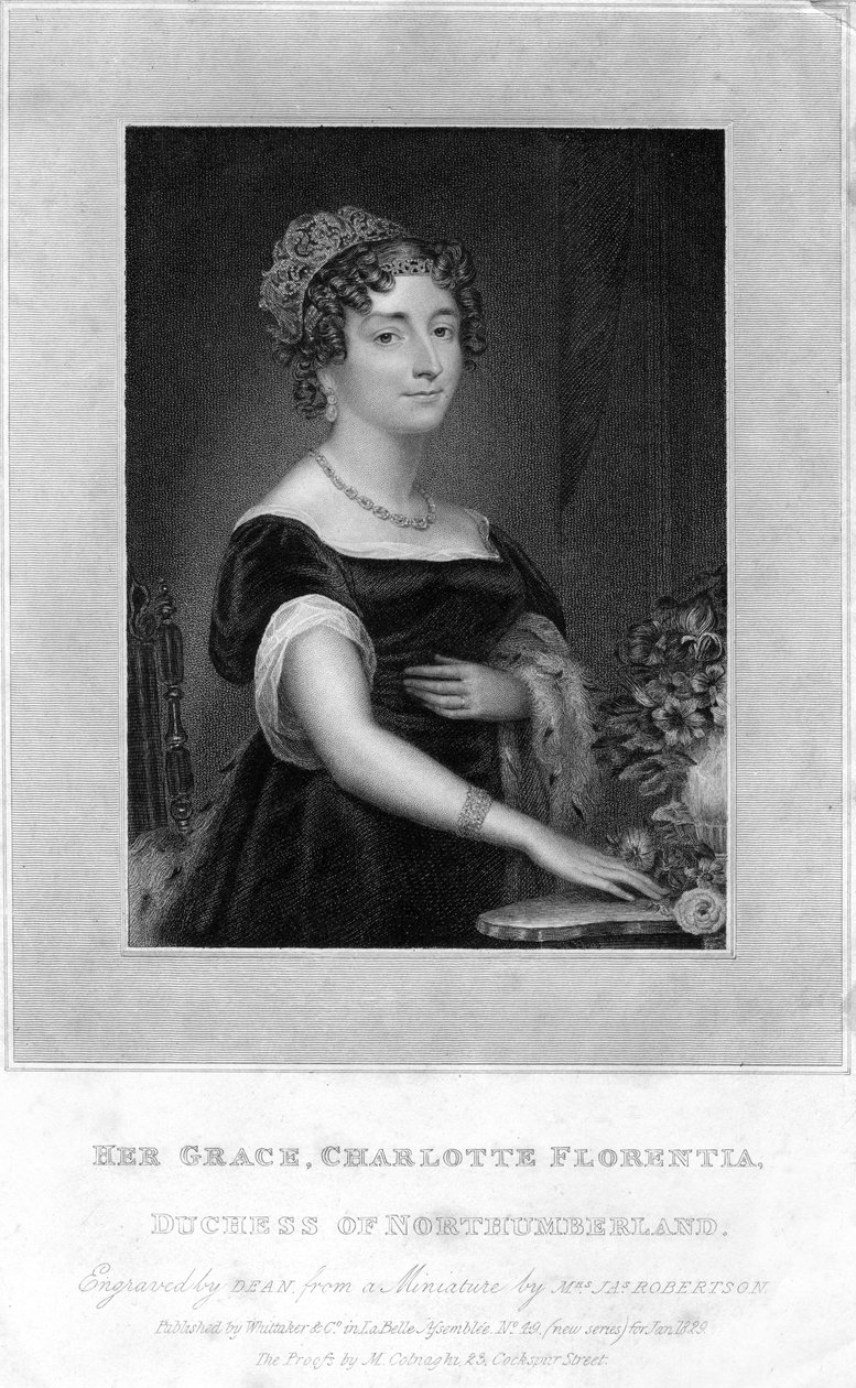 Sua Grace Charlotte Florentia, Duquesa de Northumberland, 1829. de T. A. Dean