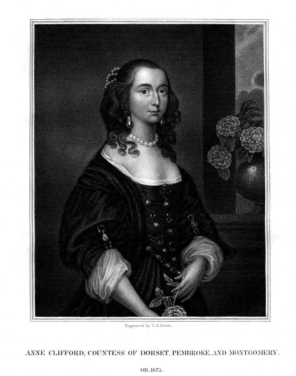 Lady Anne Clifford, condessa de Dorset, Pembroke e Montgomery, 1825. de T. A. Dean