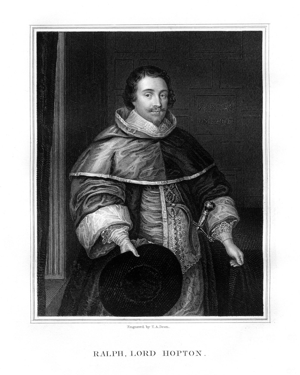 Sir Ralph, lorde Hopton, soldado inglês, 1827. de T. A. Dean