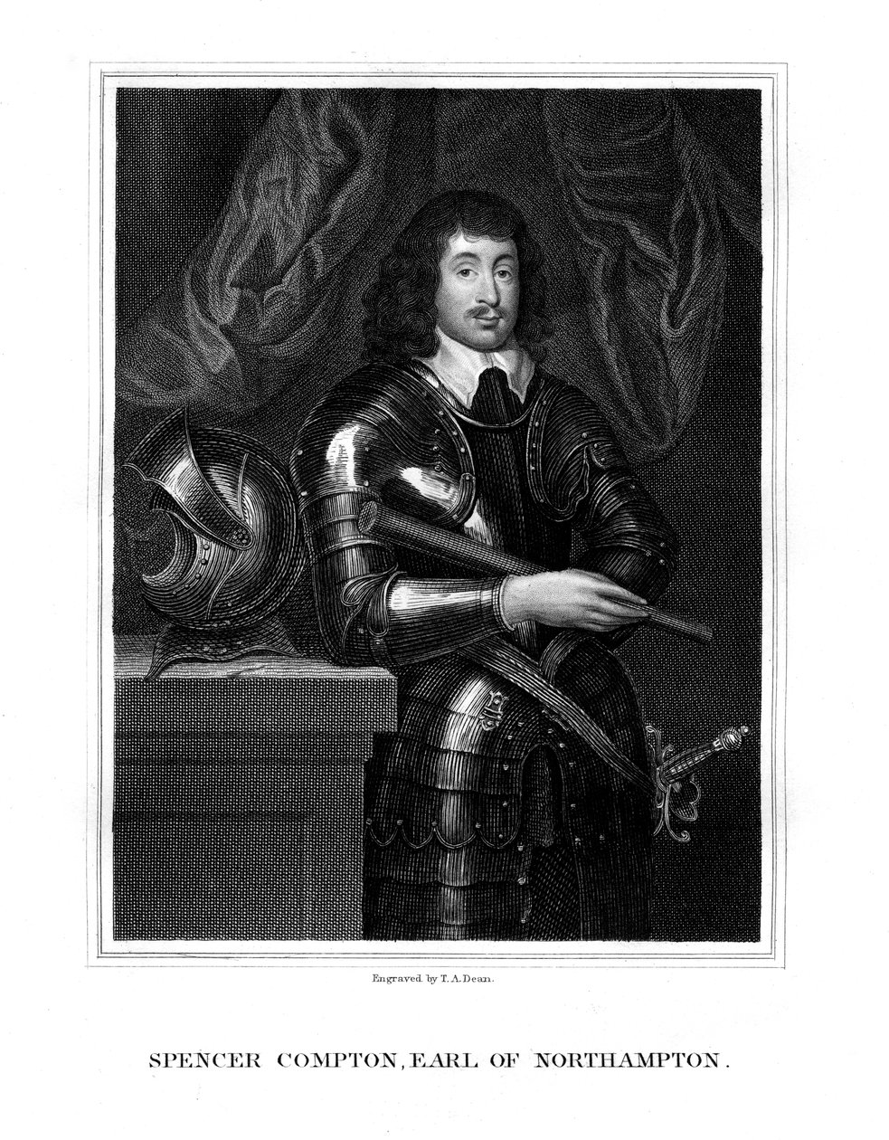 Spencer Compton, 2º Conde de Northampton, soldado realista, 1827 de T. A. Dean