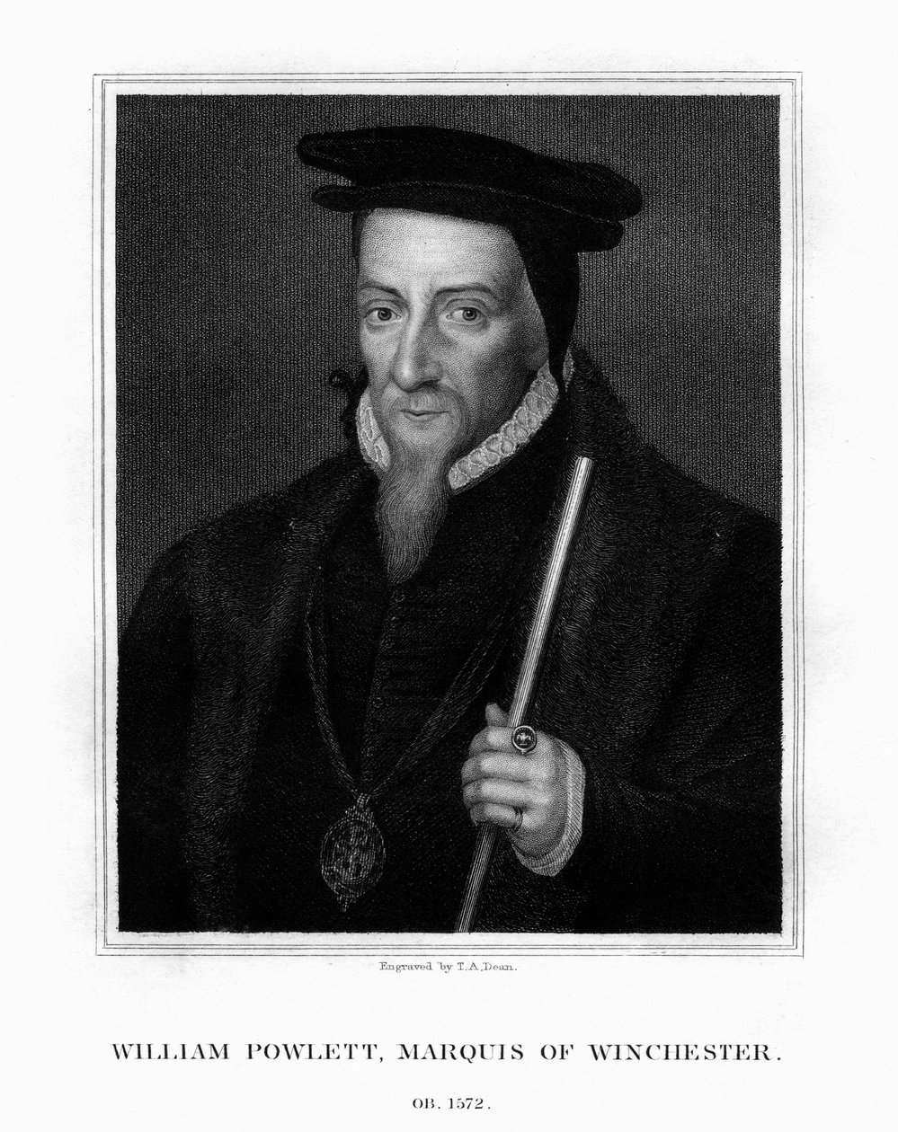 William Paulet, 1º marquês de Winchester, estadista inglês, 1828. de T. A. Dean