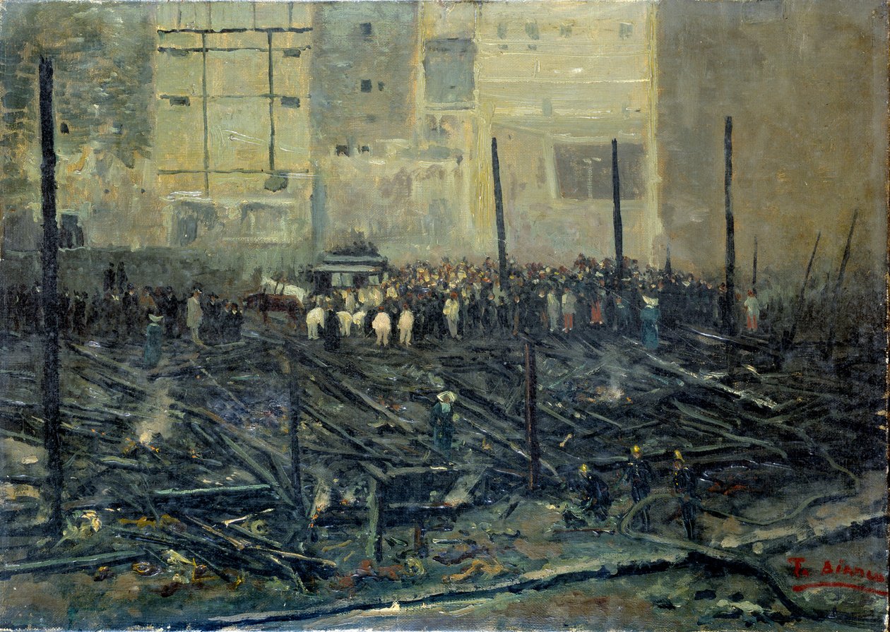 O Bazar da Caridade após o incêndio de 4/05/1897 Pintura de T. Bianco (século XIX) 1897 Paris, Musee Carnavalet de T. Bianco