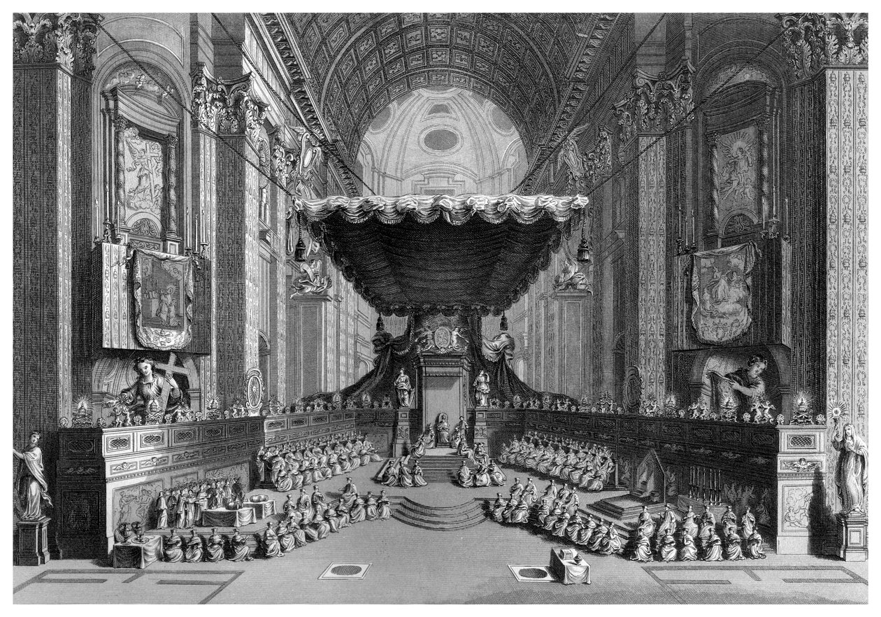 Canonização de Santos na Igreja de São Pedro, Roma. de T. Brown