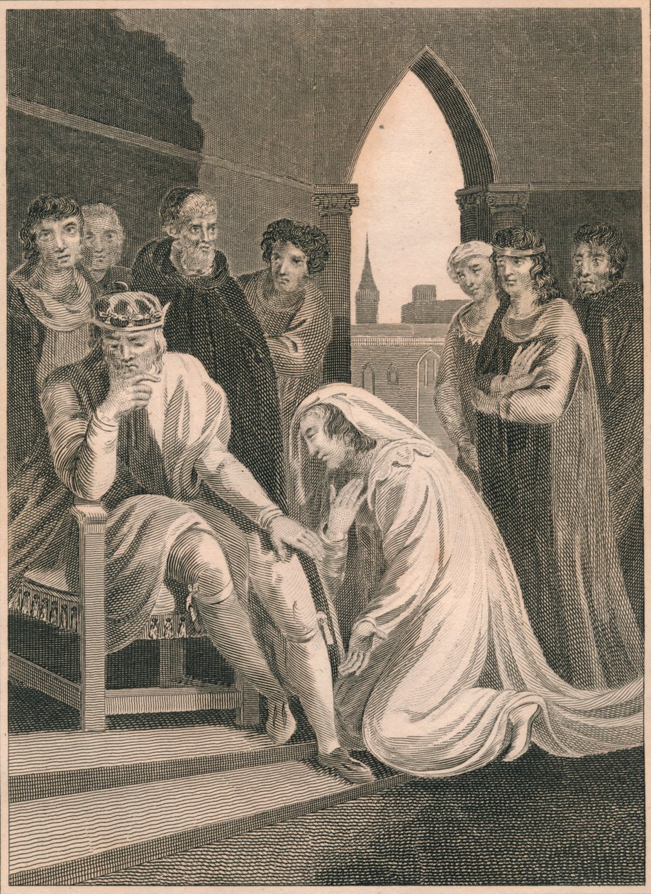 Rainha de Ricardo II, interceptação pela vida de Simon Burley, 1388, 1864 de T. Cook
