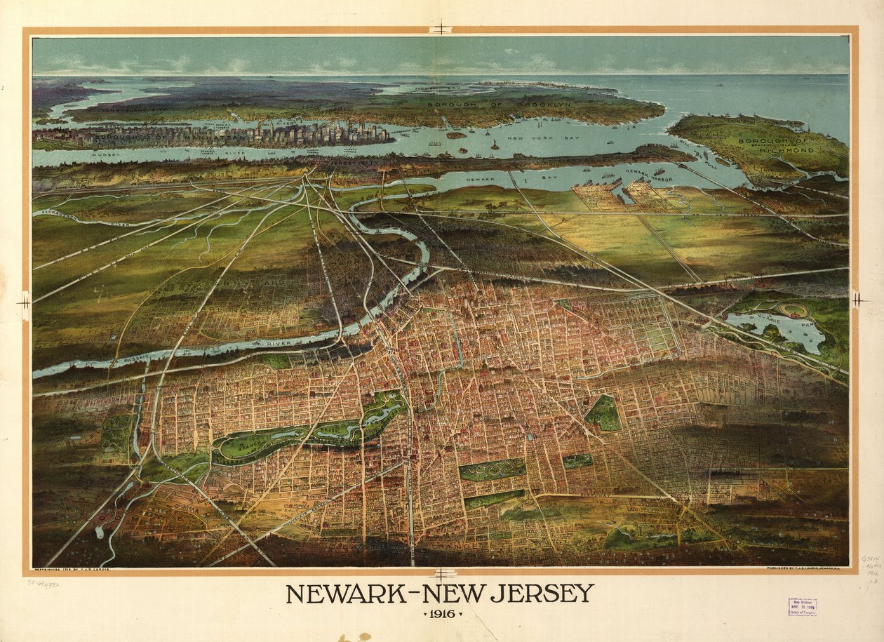 Newark-Nova Jersey 1916. de T. J. Shepherd Landis